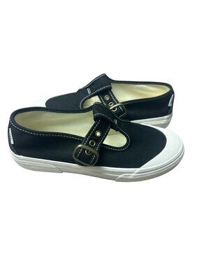 Vans Style 93 Mary Jane Women Size 7.5 Black White Canvas Buckle Shoes NEW